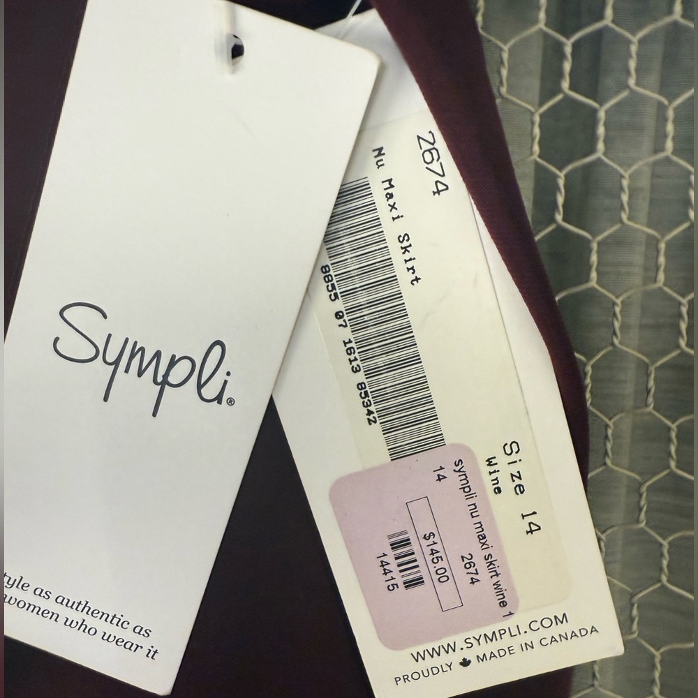 Sympli Nu Jersey Maxi Skirt Wine Women’s US 14 - Picture 3 of 5